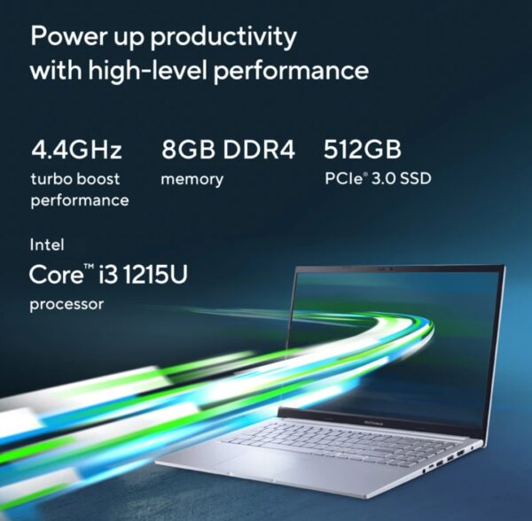 ASUS Vivobook 15 Intel Core i3 12th Gen  1215U (8 GB/512 GB SSD/Windows 11 Home) X1502ZA-EJ322WS Thin and Light Laptop - Image 2