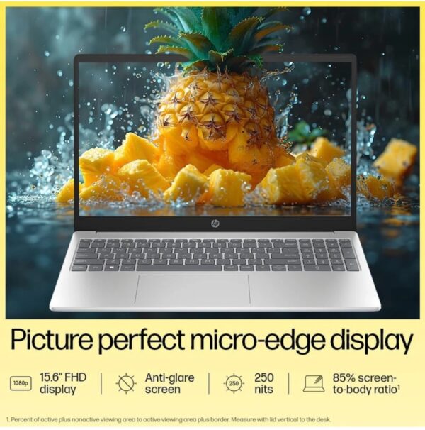 HP 15s Backlit Keyboard AMD Ryzen 3 Quad Core 7320U - (8 GB/512 GB SSD/Windows 11 Home) 15-fc0026AU Thin and Light Laptop (15.6 Inch, Natural Silver, 1.59 kg, With MS Office) - Image 5